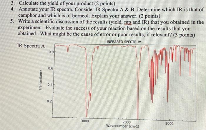 3 Calculate The Yield Of Your Product 2 Points 4 Annotate Your Ir Spectra Consider Ir Spectra A B Determine Whic 1