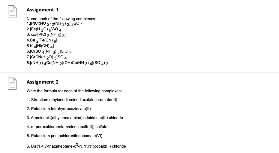 Inorganic Chemistry Nomenclature 1