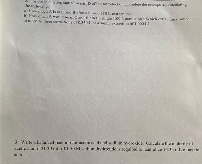 For The Calculation Started In Part Of The Introduction Complete The Example By Calculating The Following A How Much 1