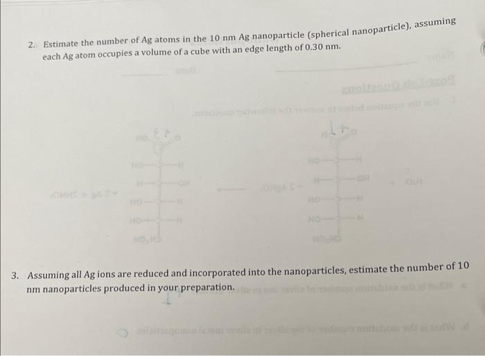 2 Estimate The Number Of Ag Atoms In The 10 Nm Ag Nanoparticle Spherical Nanoparticle Assuming Each Ag Atom Occupies 1