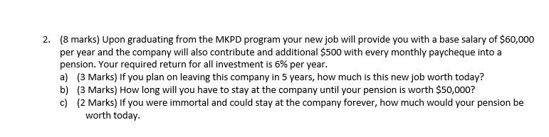 2 8 Marks Upon Graduating From The Mkpd Program Your New Job Will Provide You With A Base Salary Of 60 000 Per Year 1