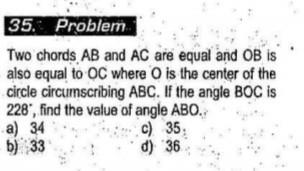 35 Problem Two Chords Ab And Ac Are Equal And Ob Is Also Equal To Oc Where Is The Center Of The Circle Circumscribing A 1
