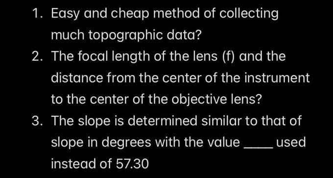 1 Easy And Cheap Method Of Collecting Much Topographic Data 2 The Focal Length Of The Lens F And The Distance From 1