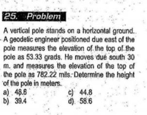 23 Problem A Vertical Pole Stands On A Horizontal Ground A Topographic Geodetic Engineer Positioned Due East Of The Po 2
