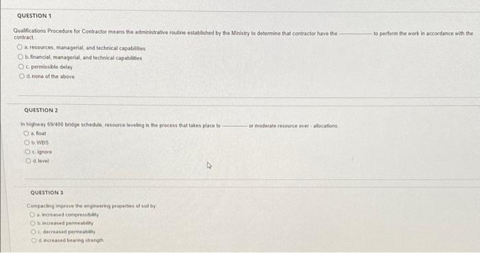 Question 1 To Perform The Work In Accordance With The Qualifications Procedure For Contractor Means The Administrative R 1