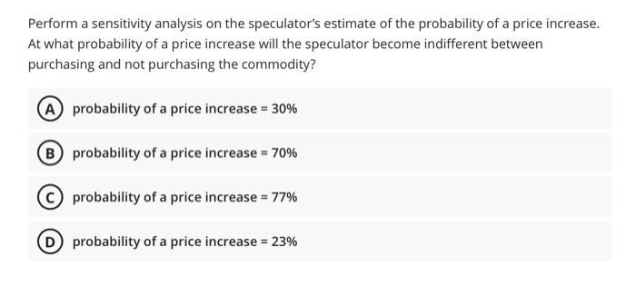 A Speculator Is Considering The Purchase Of A Commodity Which He Reckons Has A 60 Chance Of Increasing In Value Over Th 2
