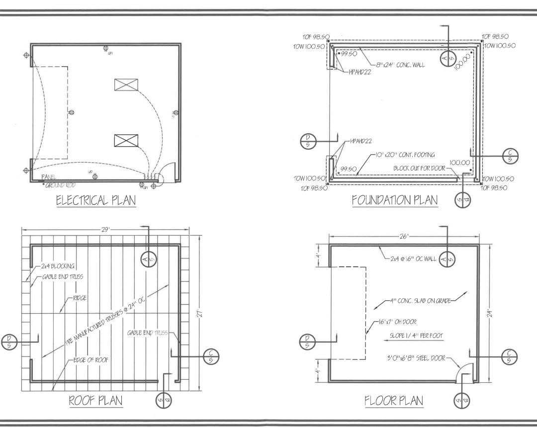 C2 Civil Engineering Make A Quantity Sheet In Excel Format For All The Lumber Used In The Residential Garage Plans 1