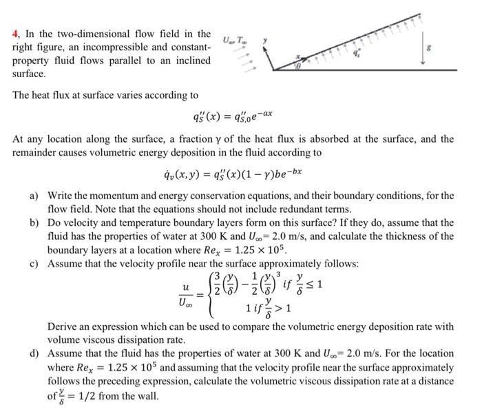 4 In The Two Dimensional Flow Field In The Ut Right Figure An Incompressible And Constant Property Fluid Flows Parall 1