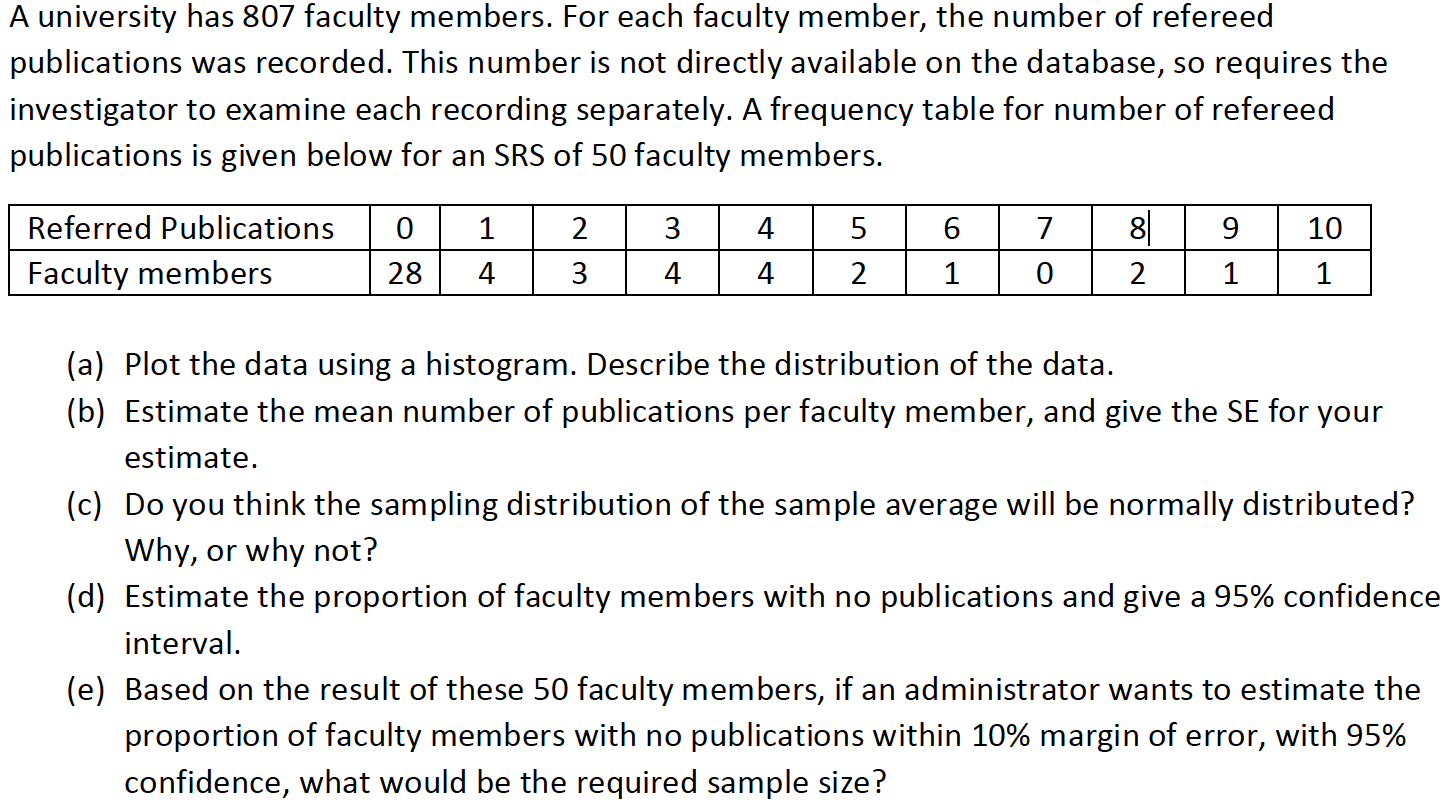 A University Has 807 Faculty Members For Each Faculty Member The Number Of Refereed Publications Was Recorded This Nu 1