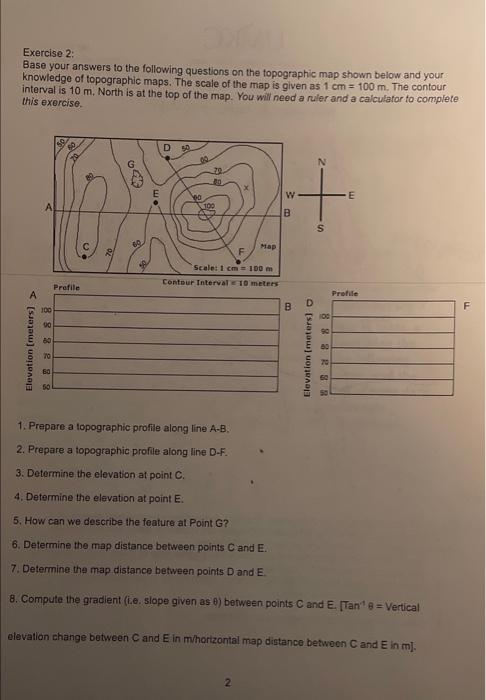 Exercise 2 Base Your Answers To The Following Questions On The Topographic Map Shown Below And Your Knowledge Of Topogr 1