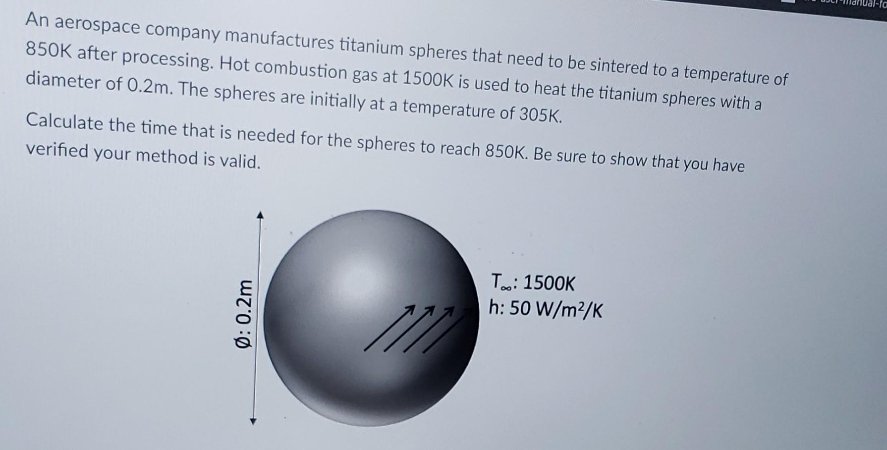 Al Ta An Aerospace Company Manufactures Titanium Spheres That Need To Be Sintered To A Temperature Of 850k After Process 1