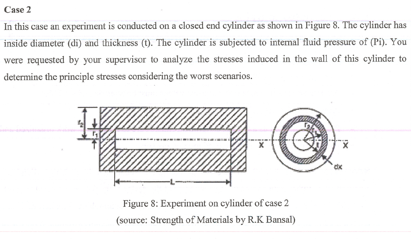 Case 1 A Cylindrical Vessel Whose Ends Are Closed By Means Of A Rigid Flange Plates Is Made Of Steel Plates With Thickne 2