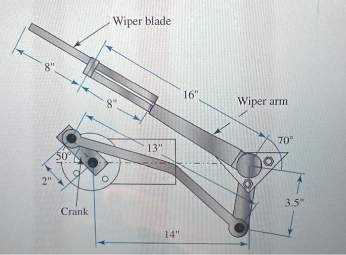 For The Rear Windshield Wiper Mechanism Shown In Figure P6 25 Use The Instantaneous Center Method To Analytically Deter 2