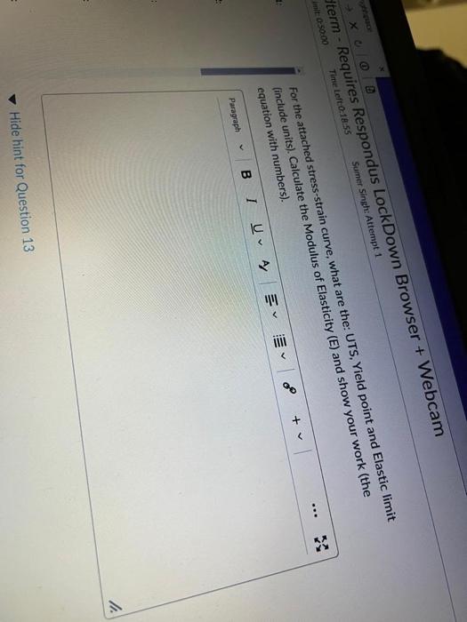 Sumer Singh Attempt 1 X 000 Term Requires Respondus Lockdown Browser Webcam Time Left 0 18 55 A Mit 0 50 00 Ro V 1