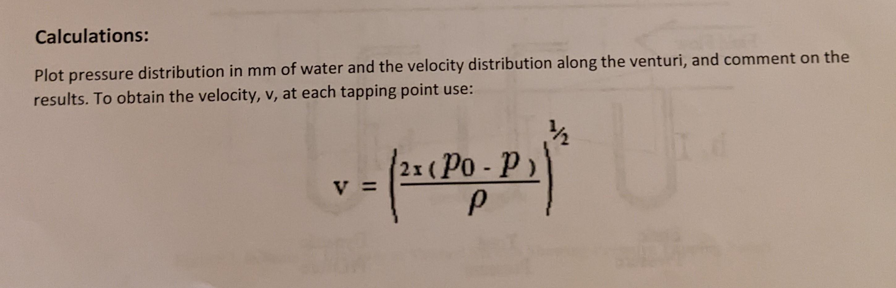 Bernoulli S Theorem Demonstration Please Show Me How To Find V And Plot The Graph From The Excel Values Thanks 1