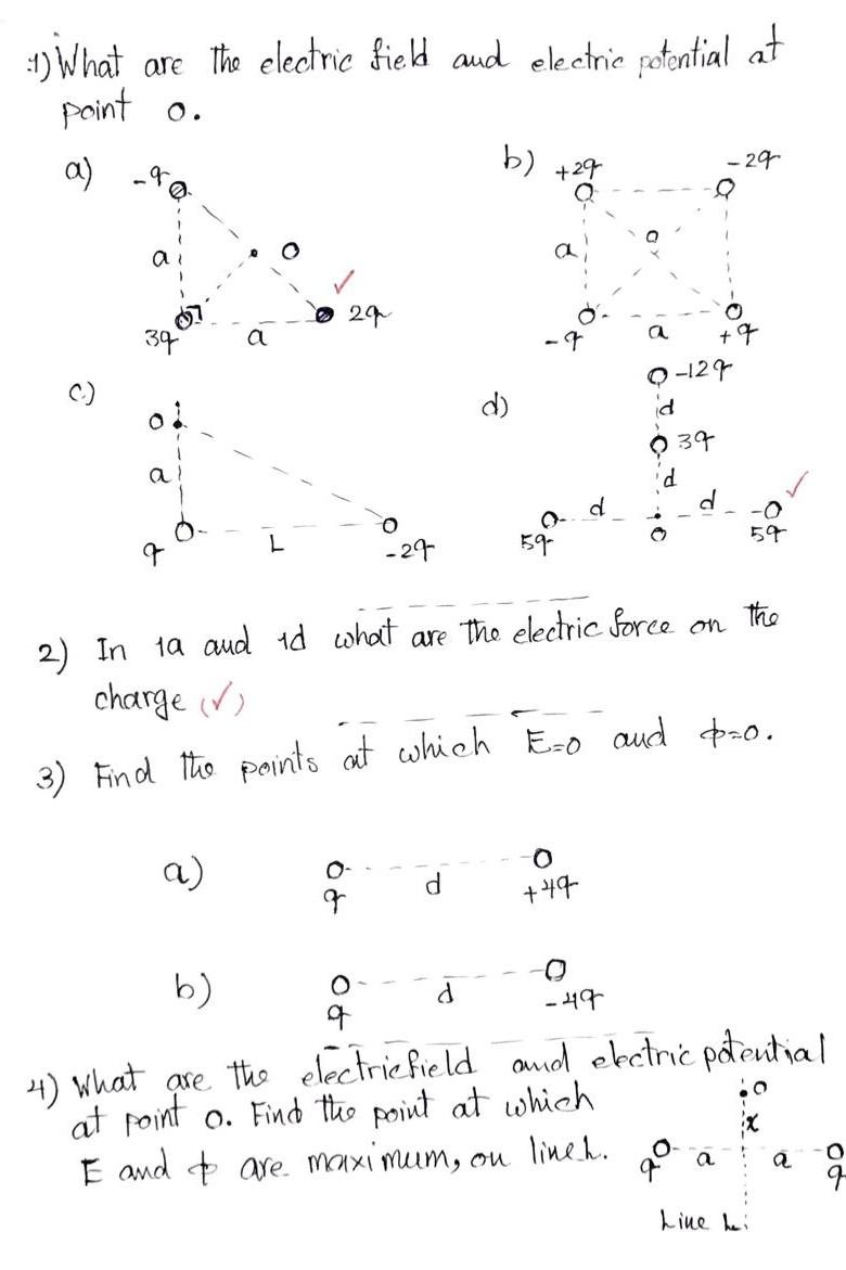 1 What Are The Electric Field And Electric Potential At Point O A B 29 29 7 Az 29 39 A 9 7 0 127 C D 037 A 1