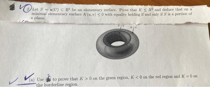 Vet Let S X U C E Be An Elementary Surface Prove That K S Hp And Deduce That On A Minimal Elementary Surface K U V 1