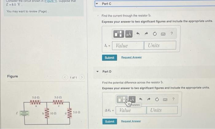 Part A Consider The Circuit Shown In Figure 1 Suppose That E 80 V You May Want To Review Page Find The Current Th 2