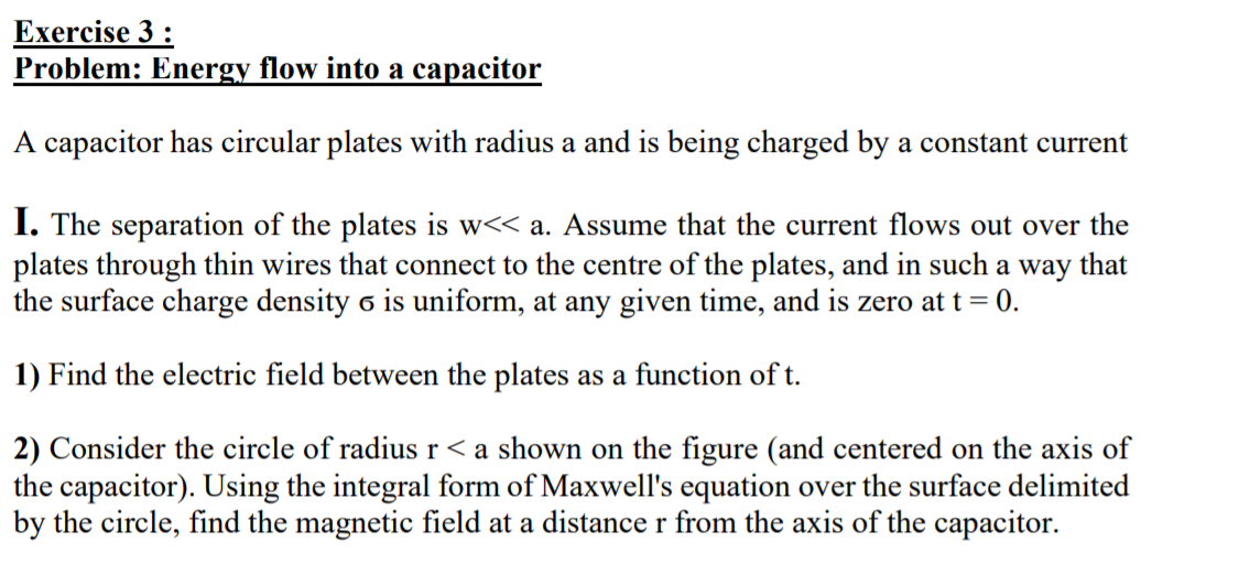 Exercise 1 1 Use The Relation Between The Current And Density Of Charge And Deduce The Equations Of Conservation Of El 2