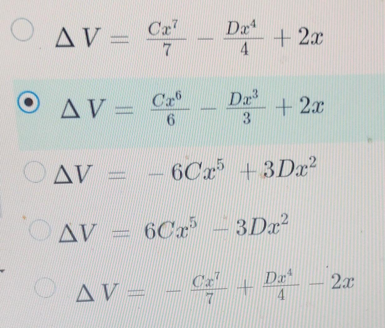 In A Certain Region Of Space An Electric Field Has Only An X Component And Is Described By The Function E Cx6 Dx3 2