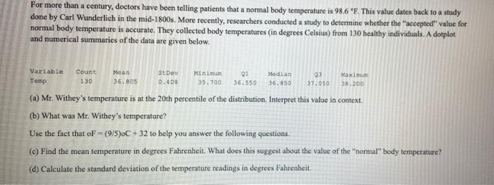 For More Than A Century Doctors Have Been Telling Patients That A Normal Body Temperature Is 98 6 F This Value Dates 1
