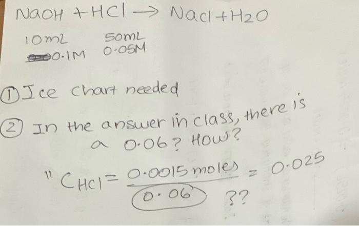 Naoh Thcl Nach H2o 10m2 Som Pro Im 0 05m Ice Chart Needed 2 In The Answer In Class There Is A 0 06 How 12 0 0015 1