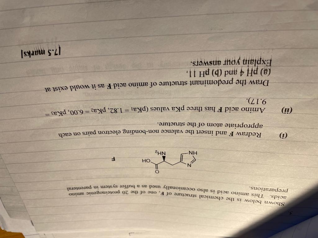 Shown Below Is The Chemical Structure Of F One Of The 20 Proteinogenic Amino Acids This Amino Acid Is Also Occasionall 1