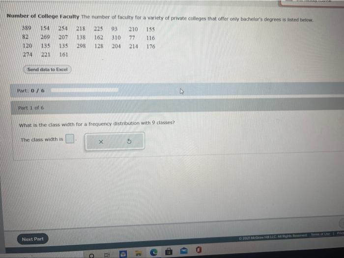 Number Of College Faculty The Number Of Faculty For A Variety Of Private Colleges That Offer Only Bachelor S Degrees Is 1