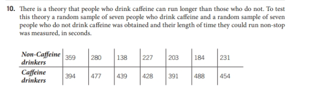 10 There Is A Theory That People Who Drink Caffeine Can Run Longer Than Those Who Do Not To Test This Theory A Random 1