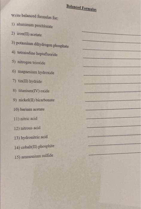 Naming Name The Following Compounds 1 Kb 2 Cas 3 Nici 4 Cu Oh 5 Sibre 6 P O 7 Pci 8 Hg Hco3 2 9 Of 10 Fe 1 2