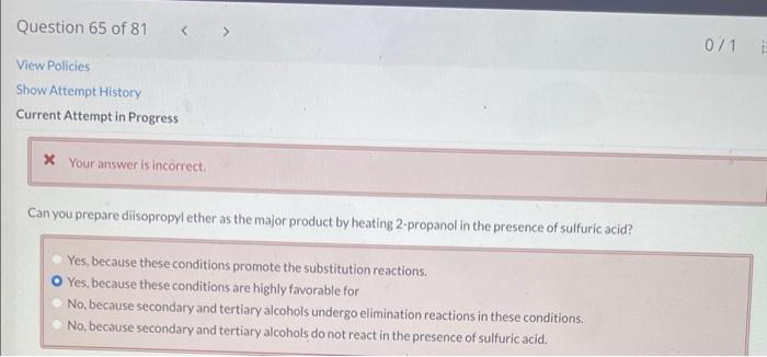 Question 65 Of 81 071 View Policies Show Attempt History Current Attempt In Progress Your Answer Is Incorrect Can You 1
