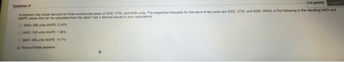 Yo Mit Www Question Aps Acry And Better Of 32003750 And 4250 Unit The Respective Forecasts For The Same Three Years 300 1