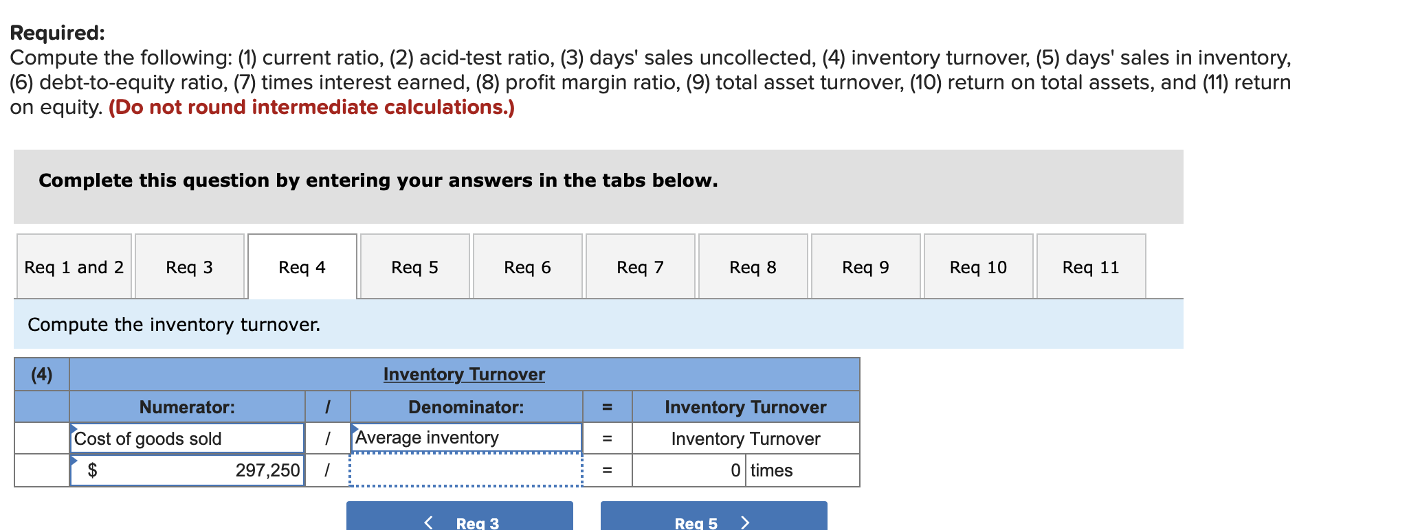 Question About 4 Inventory Turnover Calculate 2