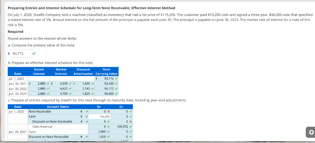 Preparing Entries And Interest Schedule For Long Term Note Receivable Effective Interest Method On July 1 2020 Stealt 1