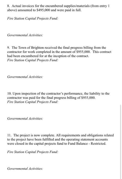Chapter 5 Case Study Required Book Journal Entries For The Following Transactions In Both The Capital Projects Fund Led 2