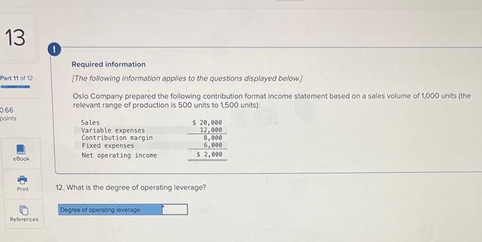 2 Required Information The Following Information Applies To The Questions Displayed Below Oslo Company Prepared The Fo 5