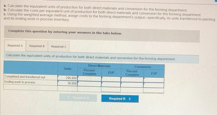 Fields Company Has Two Manufacturing Departments Forming And Painting The Company Uses The Weighted Average Method And 2