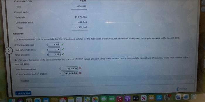 Unit Cost And Cost Assignment Nonuniform Inputs Loran Inc Had The Following Equivalent Units Schedule And Cost For Its 2