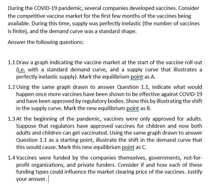 During The Covid 19 Pandemic Several Companies Developed Vaccines Consider The Competitive Vaccine Market For The Firs 1