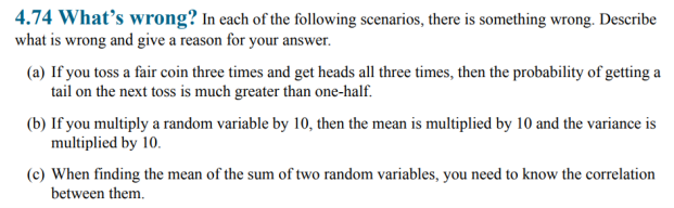 4 74 What S Wrong In Each Of The Following Scenarios There Is Something Wrong Describe What Is Wrong And Give A Reaso 1
