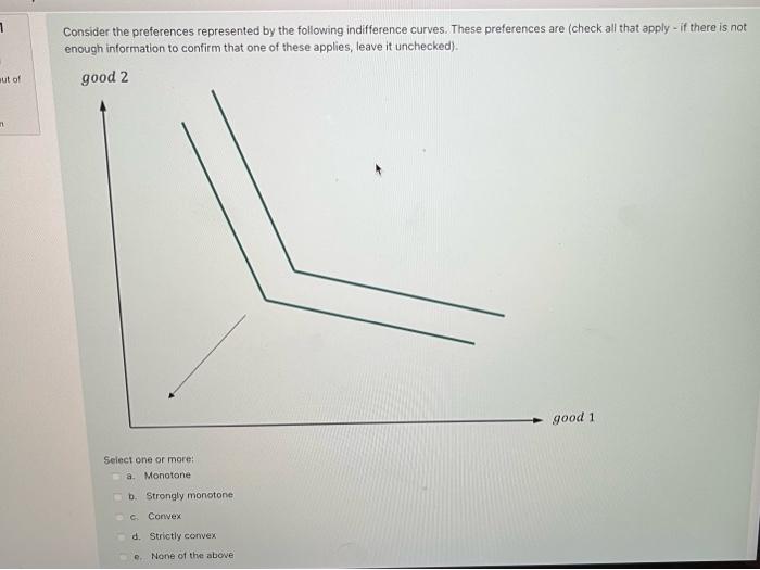 1 Consider The Preferences Represented By The Following Indifference Curves These Preferences Are Check All That Apply 1
