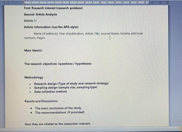 The Objective Of This Assignment Is To Expose Students To The Process Of Searching For Relevant Sources Of References F 2