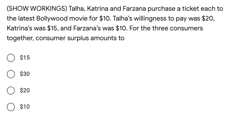Show Workings Talha Katrina And Farzana Purchase A Ticket Each To The Latest Bollywood Movie For 10 Talha S Willing 1