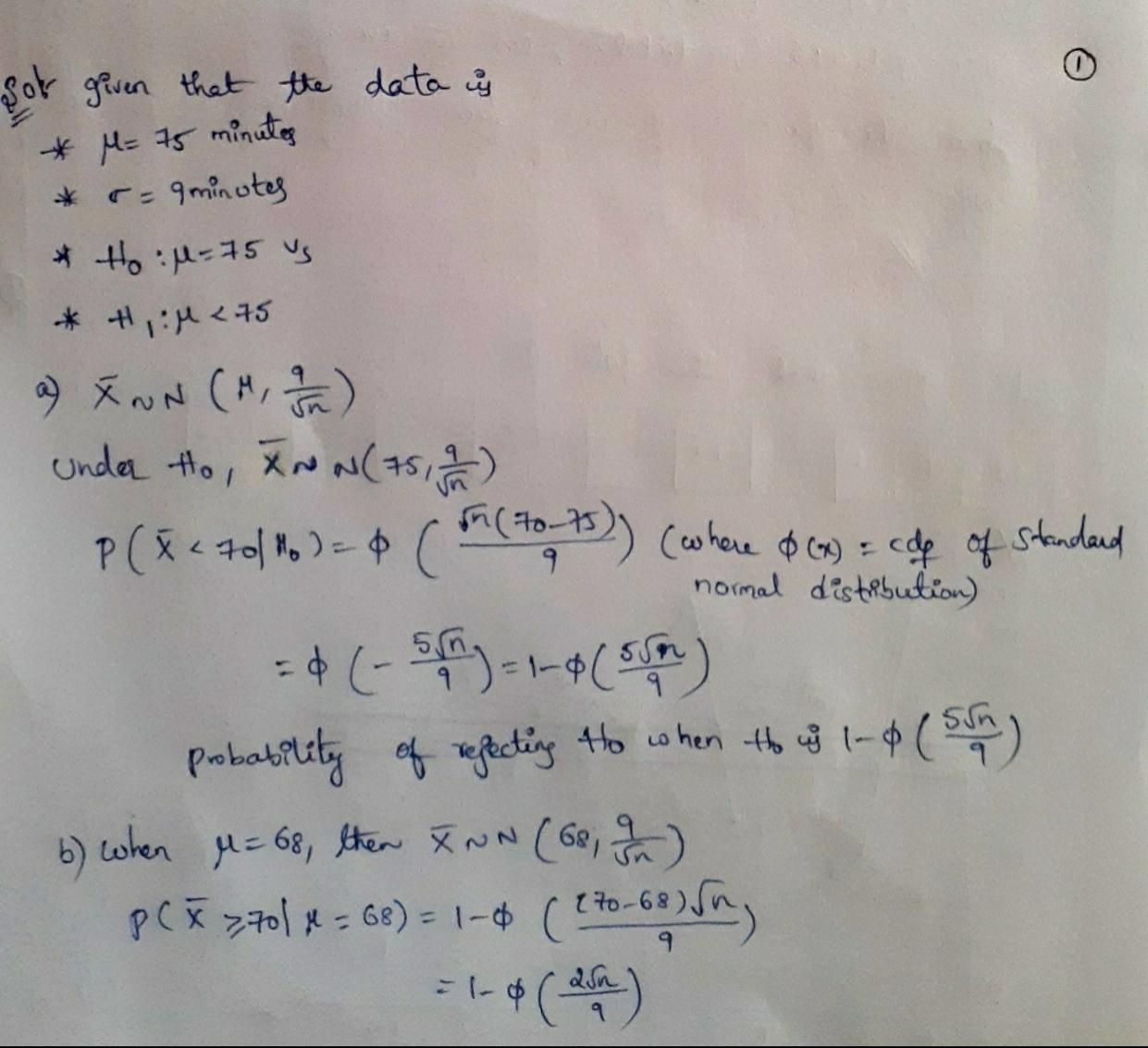 The Drying Times Of A Certain Type Of New Paint Are Known To Follow Normal Distribution 1