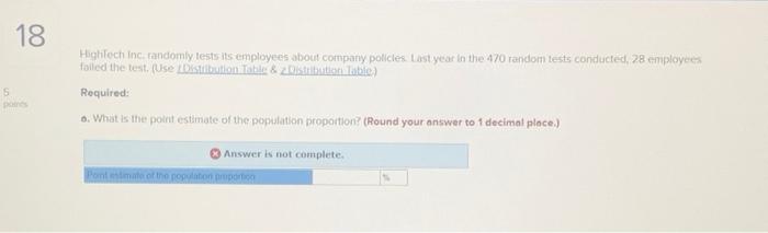 18 5 Highloch Inc Randomly Lests Its Employees About Company Policies Last Year In The 470 Random Tests Conducted 28 1