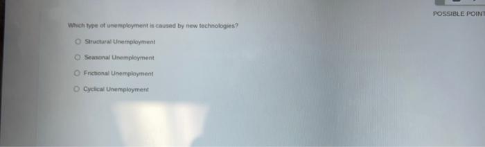 Possible Point Which Type Of Unemployment Is Caused By New Technologies Structural Unemployment Seasonal Unemployment F 1