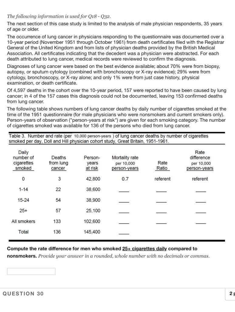 The Following Information Is Used For Q18 Q32 The Next Section Of This Case Study Is Limited To The Analysis Of Male 1