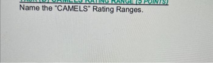 Inisi Name The Camels Rating Ranges 1
