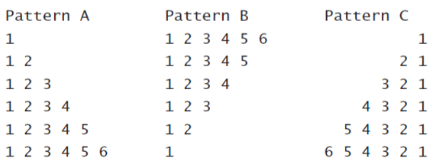 In Java, Display the following pattern using loops - Answer Happy