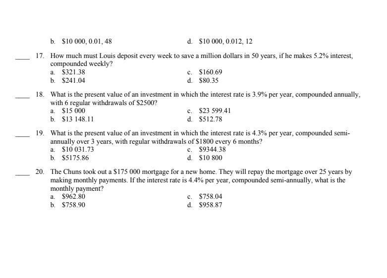 B 10 000 0 01 48 D 10 000 0 012 12 17 How Much Must Louis Deposit Every Week To Save A Million Dollars In 50 Ye 1